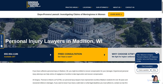 Security scan screenshot of https://www.gtwlawyers.com/locations/madison/