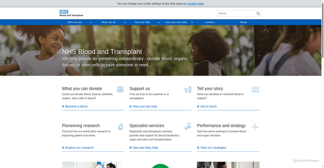 Security scan screenshot of https://www.nhsbt.nhs.uk/