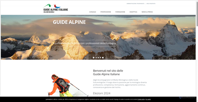 Security scan screenshot of https://www.guidealpine.it/