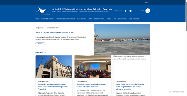 Security scan screenshot of https://www.porto.ancona.it/it
