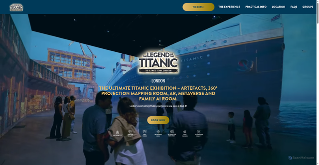 Security scan screenshot of https://legend-of-titanic.com/london/