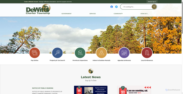 Security scan screenshot of https://dewitttownship.gov/