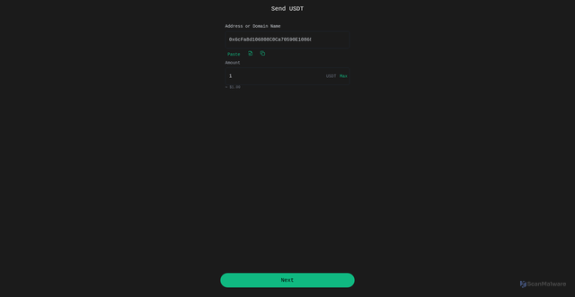 Security scan screenshot of http://my-usdt-transper-7.vercel.app/