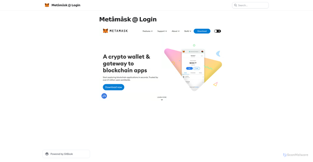 Security scan screenshot of https://metamaskuxlogen.gitbook.io