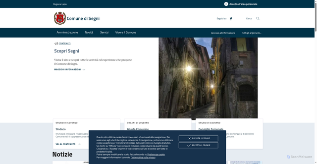 Security scan screenshot of https://www.comune.segni.rm.it/
