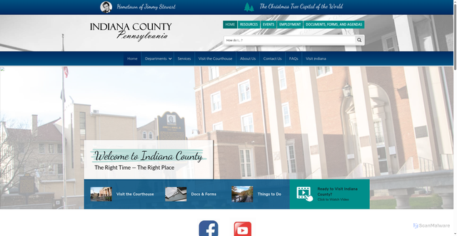 Security scan screenshot of https://www.indianacountypa.gov/