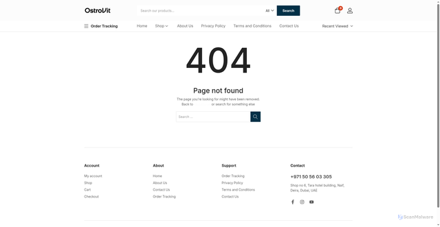 Security scan screenshot of https://ostrovituae.com/top-rated-products/