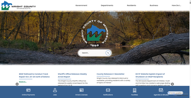 Security scan screenshot of https://wrightcountymn.gov/