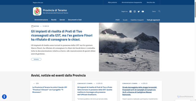 Security scan screenshot of https://provincia.teramo.it/