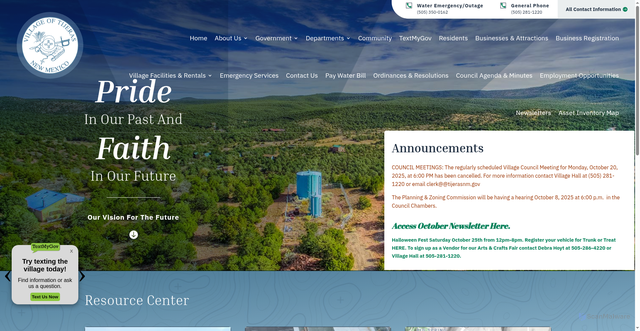 Security scan screenshot of https://www.tijerasnm.gov/