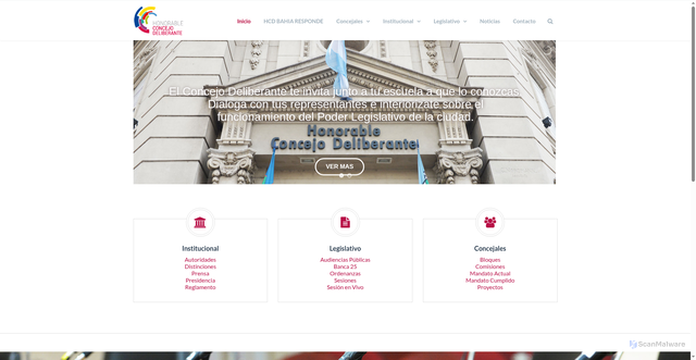 Security scan screenshot of https://concejobahia.gob.ar