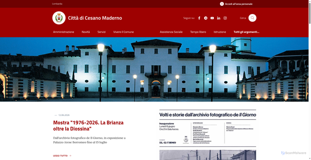 Security scan screenshot of https://www.comune.cesano-maderno.mb.it