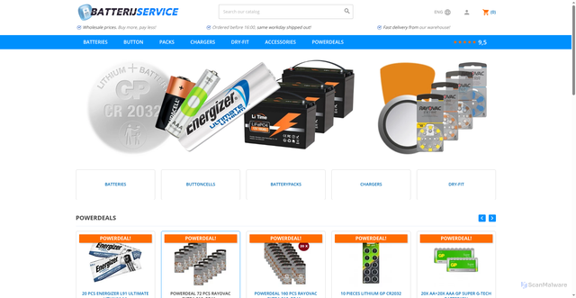 Security scan screenshot of https://www.batterijservice.nl