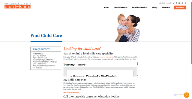 Security scan screenshot of https://rrnetwork.org/family-services/find-child-care
