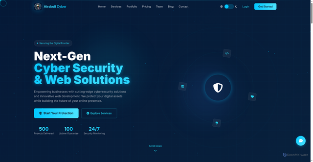 Security scan screenshot of https://airskull-cyber-alliance-cvkn4sgwea.edgeone.dev/