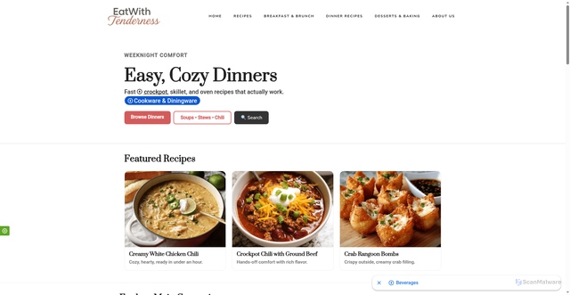Security scan screenshot of https://eatwithtenderness.com/