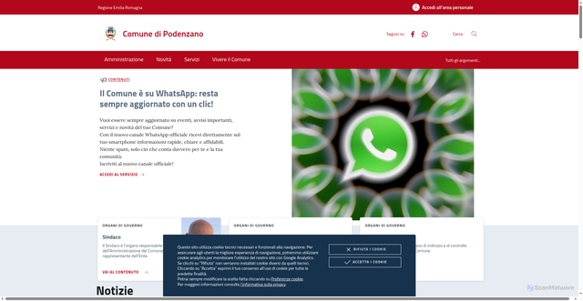 Security scan screenshot of https://www.comune.podenzano.pc.it/
