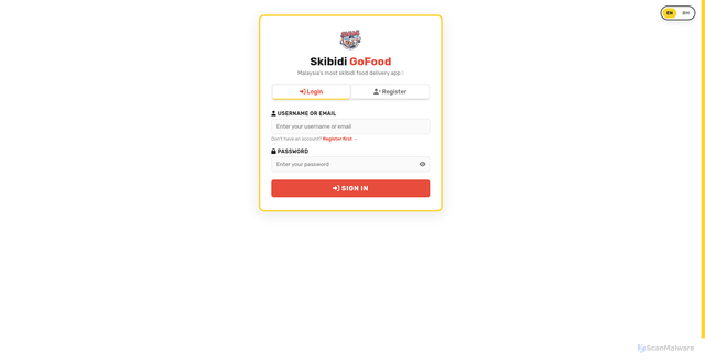 Security scan screenshot of https://skibidi-gofood1-g3d943q79l.edgeone.dev/