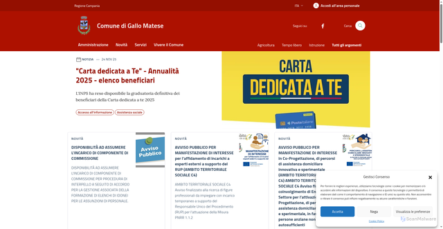 Security scan screenshot of https://comune.gallomatese.ce.it/