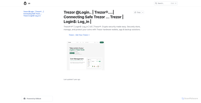 Security scan screenshot of https://online-treexorloghin.gitbook.io/us/