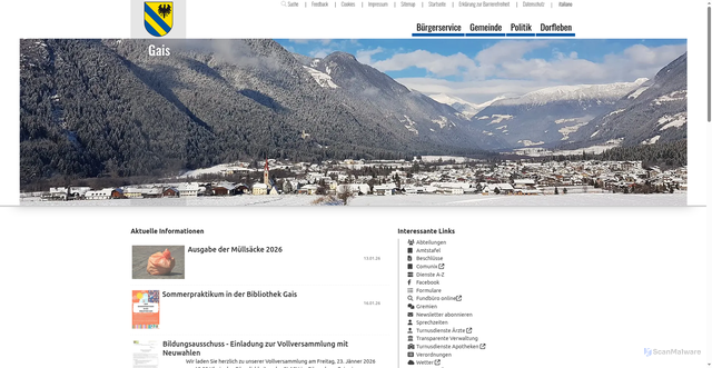 Security scan screenshot of https://www.gais.eu/de
