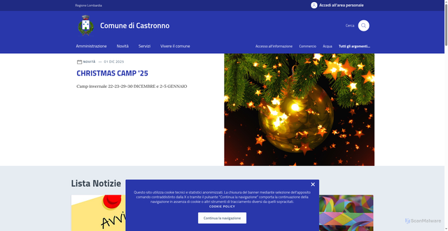 Security scan screenshot of https://comune.castronno.va.it/