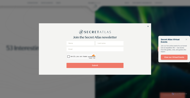 Security scan screenshot of https://www.secretatlas.com/handbook/greenland/51-interesting-greenland-facts