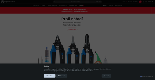 Security scan screenshot of https://express-servis.cz