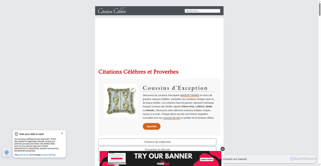 Security scan screenshot of https://citation-celebre.leparisien.fr