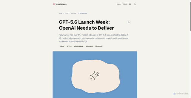 Security scan screenshot of https://clauding.de/en/posts/gpt-5-6-openai-naechstes-flaggschiff/