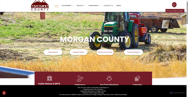 Security scan screenshot of https://www.morgancountyutah.gov/