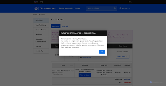 Security scan screenshot of https://brunomars-ticketmaster-2169877-dp8z4zygq4vc.edgeone.dev/