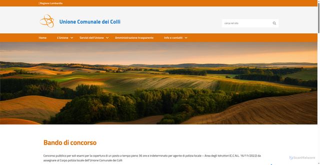Security scan screenshot of https://www.unionedeicolli.it/home/
