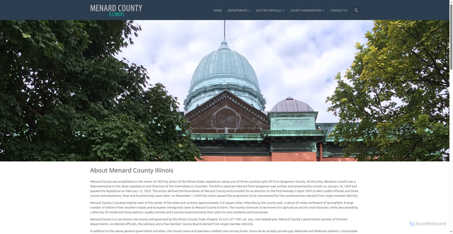 Security scan screenshot of https://menardcountyil.gov/