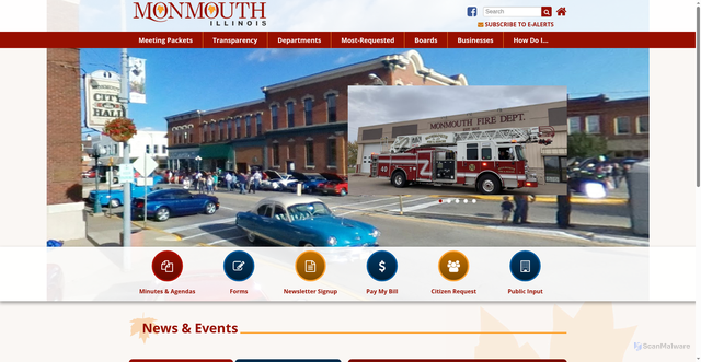 Security scan screenshot of http://cityofmonmouthil.gov/