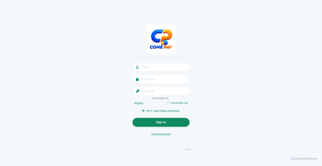 Security scan screenshot of https://comepay-vip-members.netlify.app/