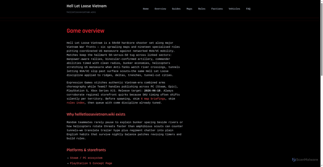 Security scan screenshot of https://hellletloosevietnam.wiki/guides/overview/