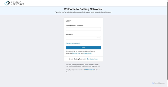 Security scan screenshot of https://app.castingnetworks.com