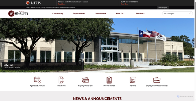 Security scan screenshot of https://wallertexas.gov/