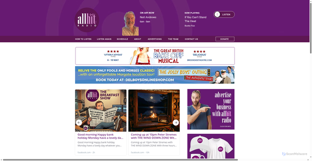 Security scan screenshot of https://www.allhitradio.com