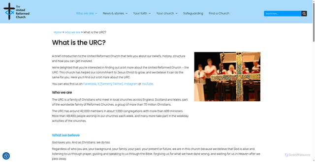 Security scan screenshot of https://urc.org.uk/who-we-are/what-is-the-urc/