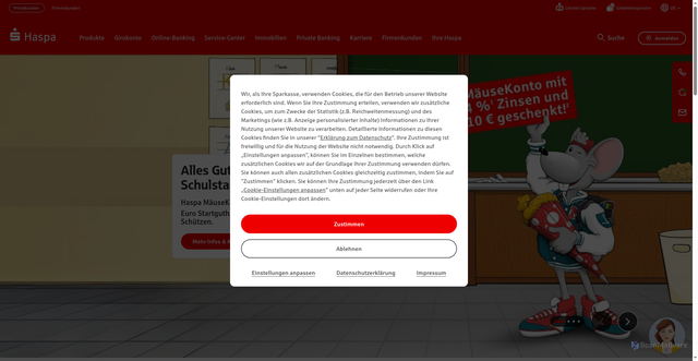 Security scan screenshot of https://www.haspa.de