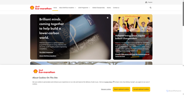 Security scan screenshot of https://www.shellecomarathon.com/