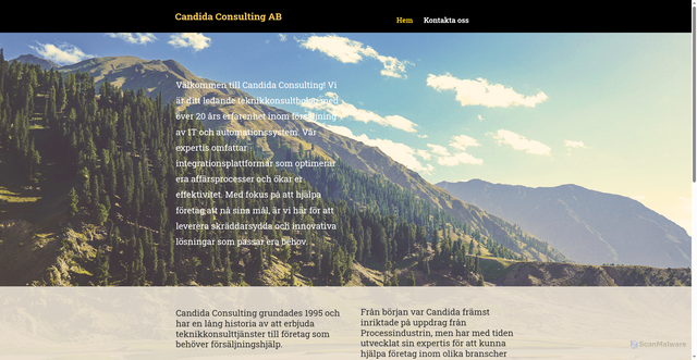Security scan screenshot of https://candida.se