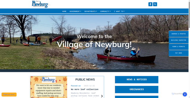 Security scan screenshot of https://newburgwi.gov/