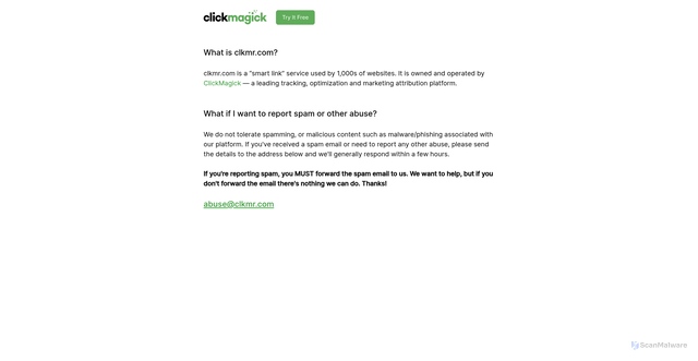 Security scan screenshot of https://clkmr.com