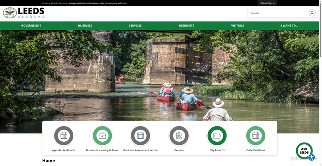 Security scan screenshot of https://leedsalabama.gov/