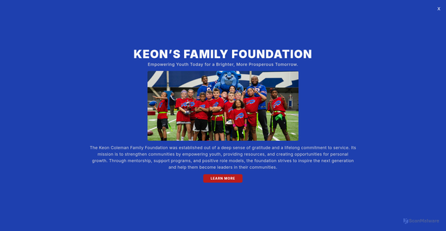 Security scan screenshot of https://keoncoleman.com/