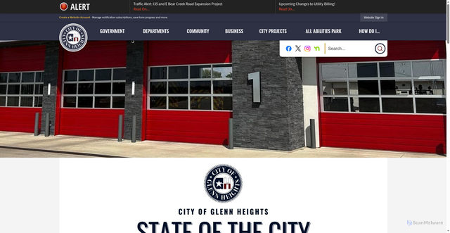 Security scan screenshot of https://glennheightstx.gov/