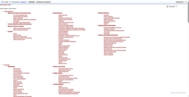 Security scan screenshot of https://www.douglascountynv.gov/